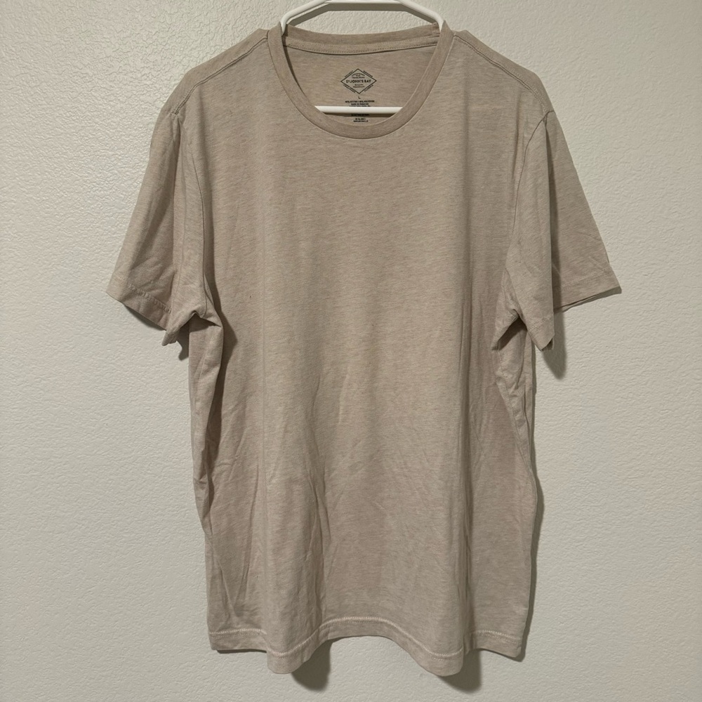 men st. john’s bay beige cream short sleeve t shirt top